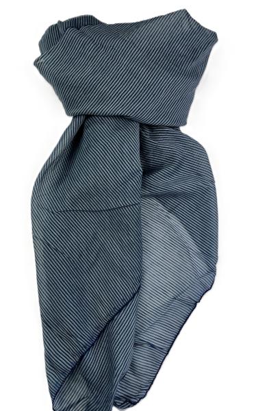 Sarah & Sally Baumwollschal gestreift blau